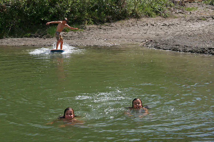 creek surfing...