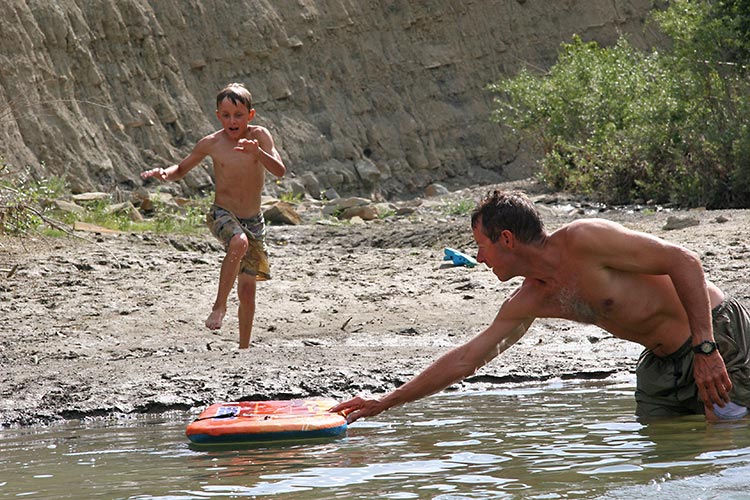 Riley beach surfing...