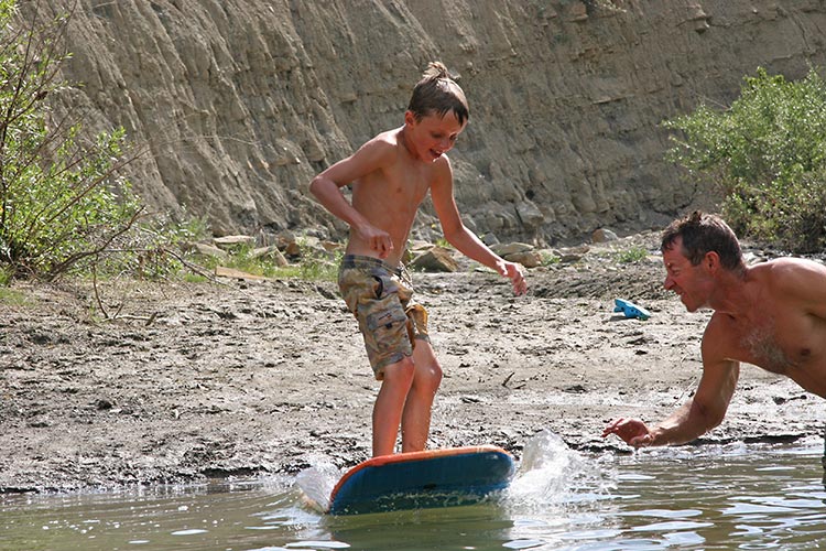 Riley beach surfing...