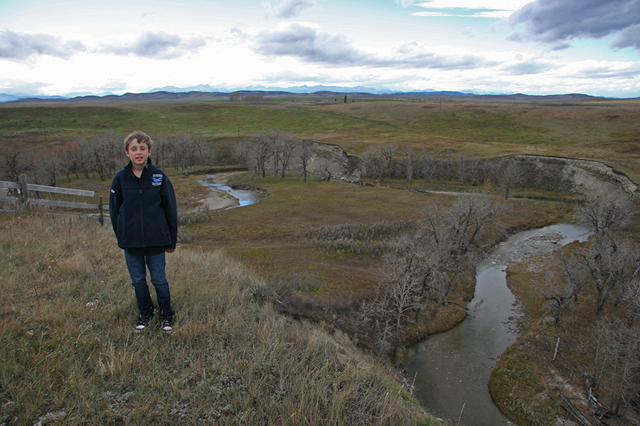 Riley overlooking the Stimson creek...