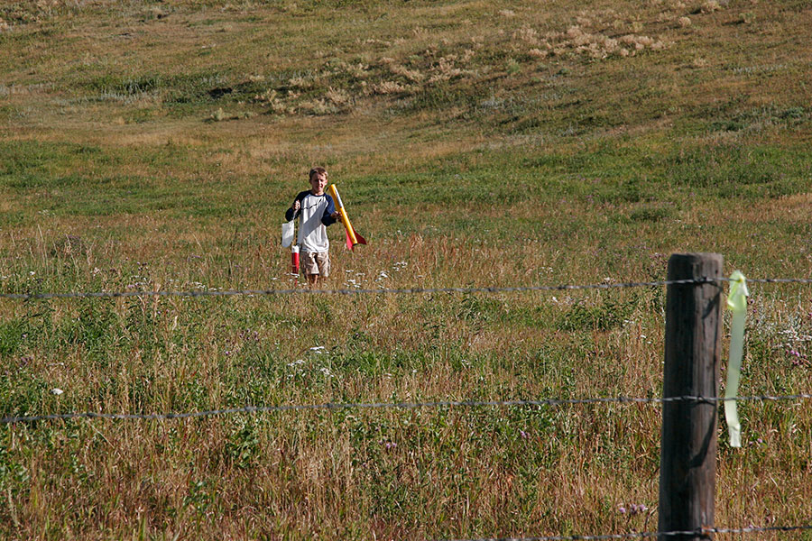 After a very long walk, Riley recovered the intact rocket...