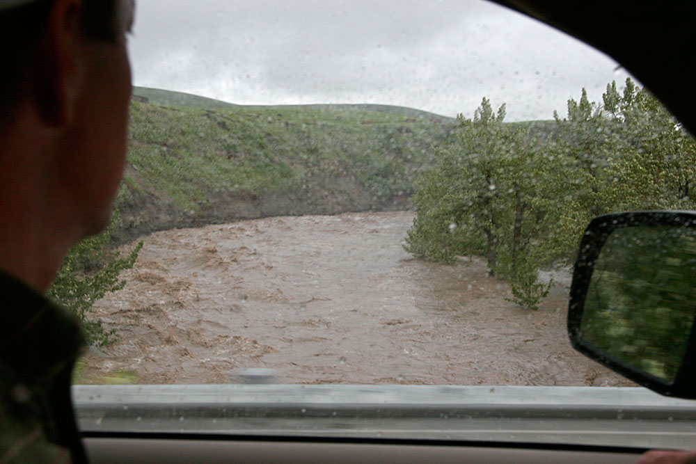 we received a call that the <br />creek was flooding...