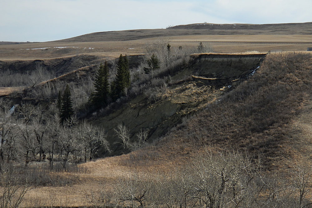 slumping hillside...