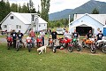 With everyone back from their afternoon's entertainment riding the roads around Nakusp, we gathered <br />back at Wolfgang's for the BBQ and obligatory group shot.