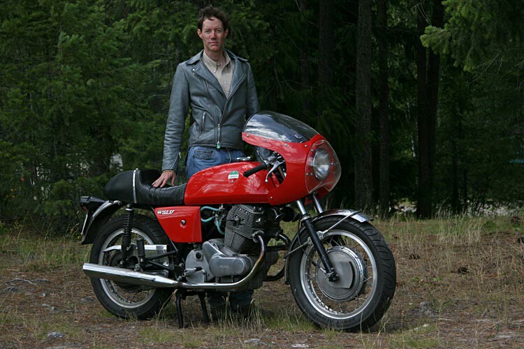 Ian Watson, with his Laverda 750SF.