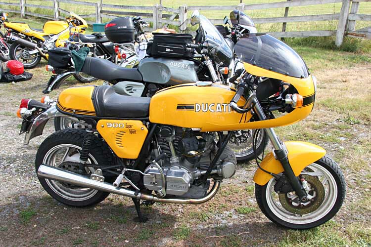 A pair of nice Ducati's crashed the party.