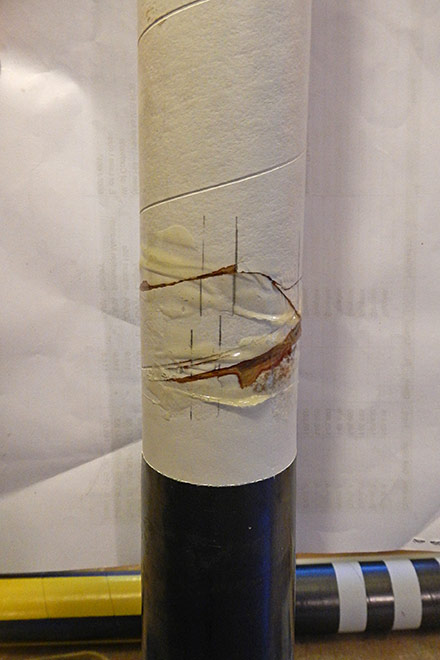 a few epoxy ridges were <br />left on the surface...