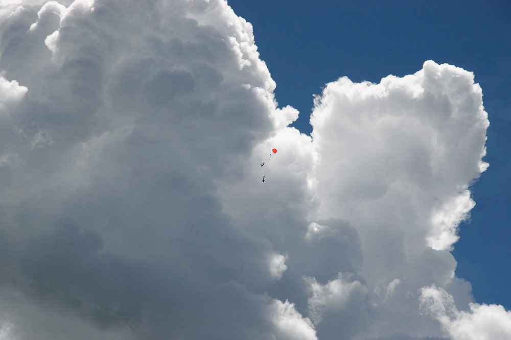 and the rocket drifted to ground...