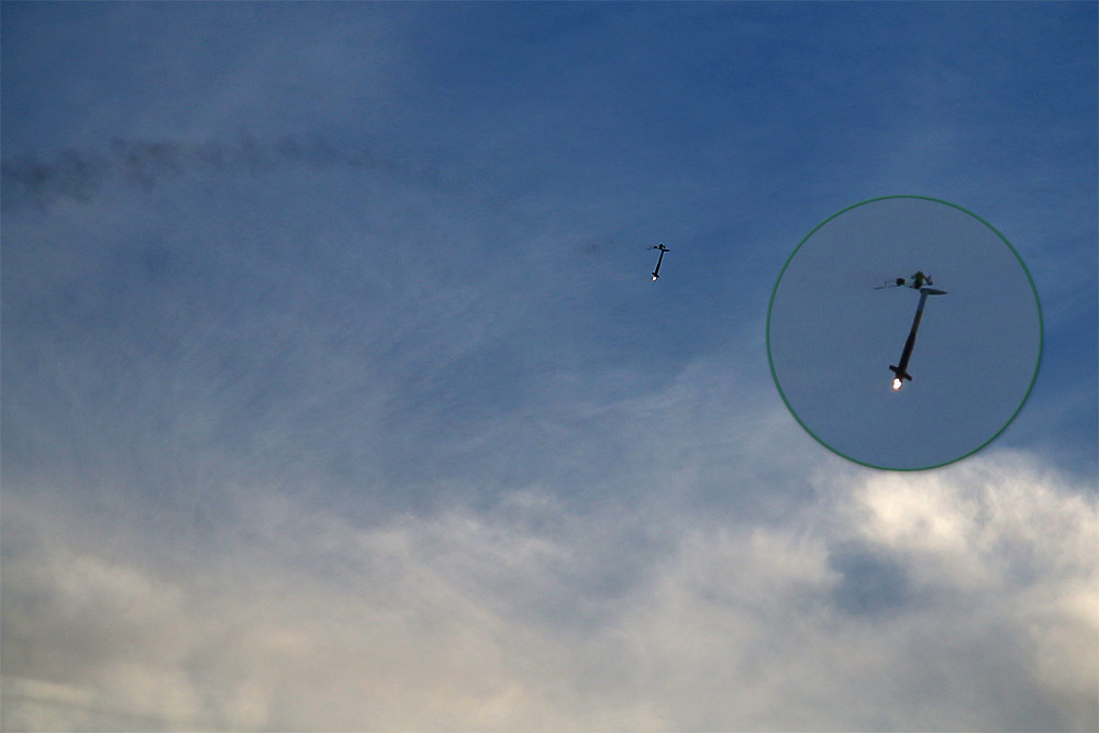 remarkably, the nosecone <br />somehow separated...