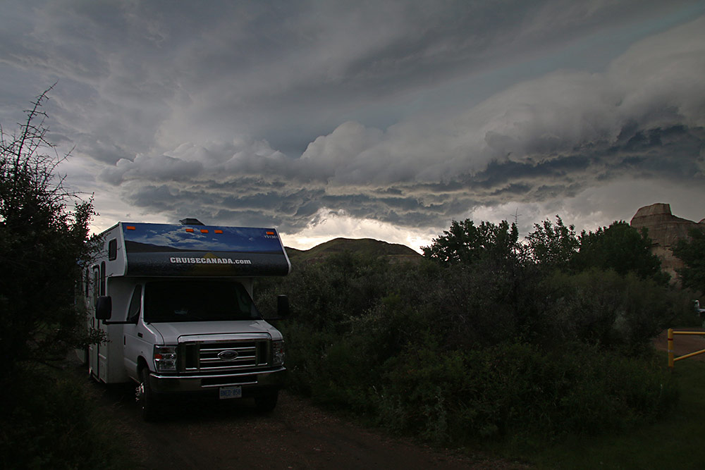 We drove up to Dino Park, where it rained <br />hard that night. Nice to have a camper...