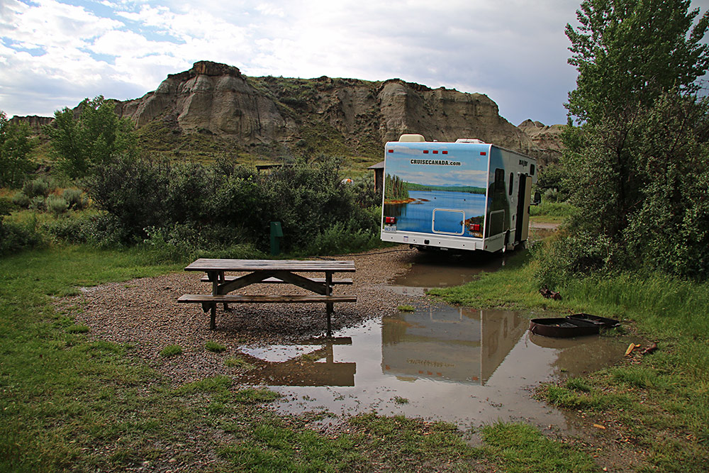 our soggy but peaceful campsite.