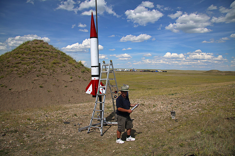 raised vertical, altimeters started, igniter installed...