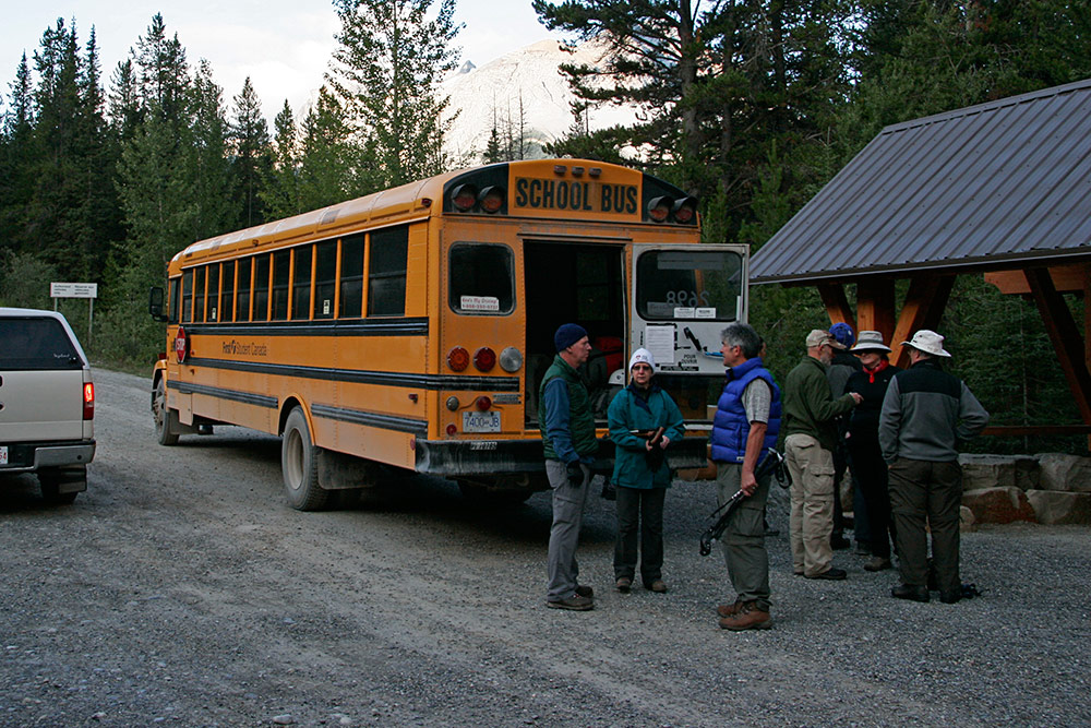 The bus to Lake O'Hara...