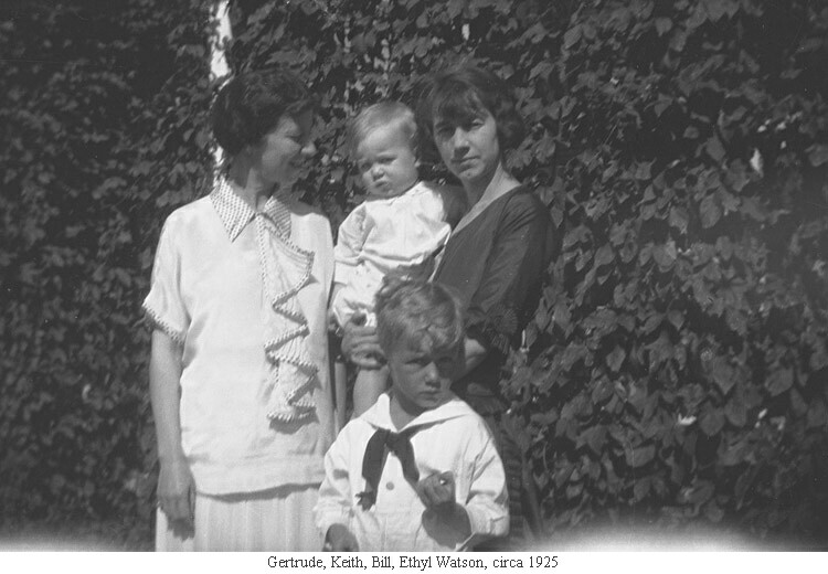 Gertrude, Keith, Bill, Ethyl Watson, circa 1925