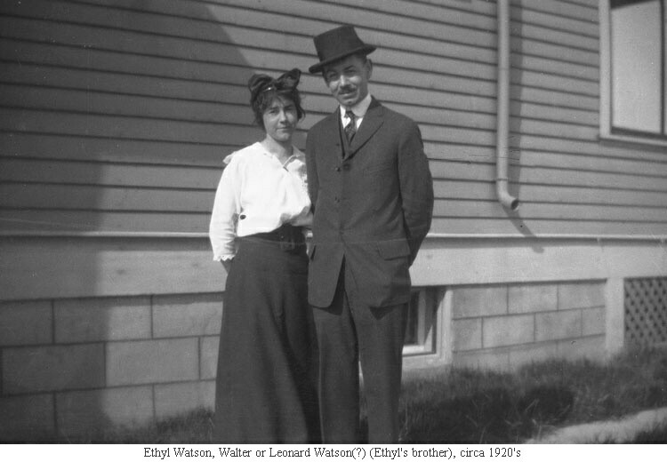 Ethyl Watson, Walter or Leonard Watson(?) (Ethyl's brother), circa 1920's