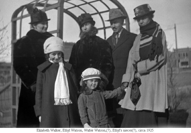 Elizabeth Walker, Ethyl Watson, Walter Watson,(?), Ethyl's nieces(?), circa 1925