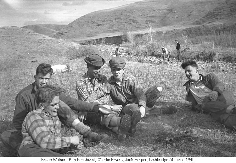 Bruce Watson, Bob Pankhurst, Charlie Bryant, Jack Harper, Lethbridge Ab circa 1940