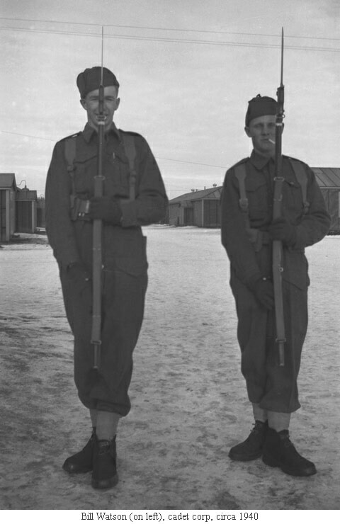 Bill Watson (on left), cadet corp, circa 1940