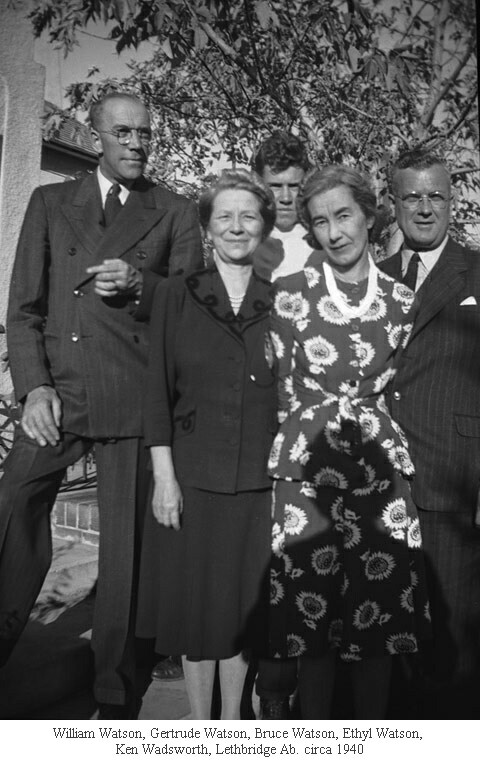 William Watson, Gertrude Watson, Bruce Watson, Ethyl Watson, <br />Ken Wadsworth, Lethbridge Ab. circa 1940