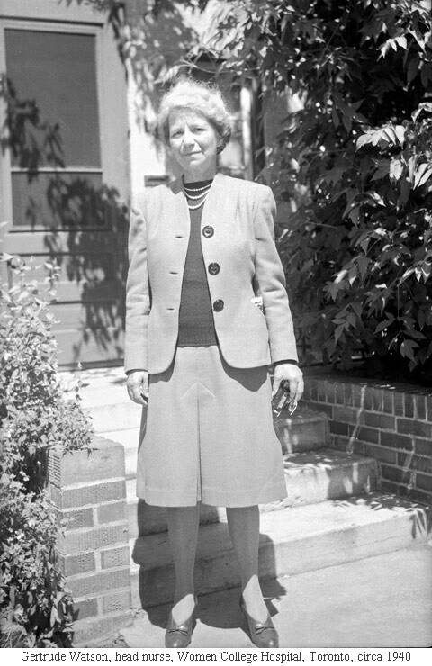 Gertrude Watson, head nurse, Women College Hospital, Toronto, circa 1940
