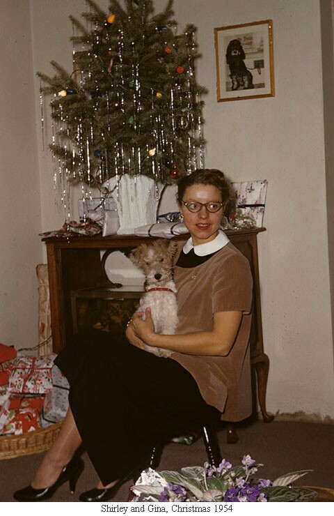 Shirley and Gina, Christmas 1954
