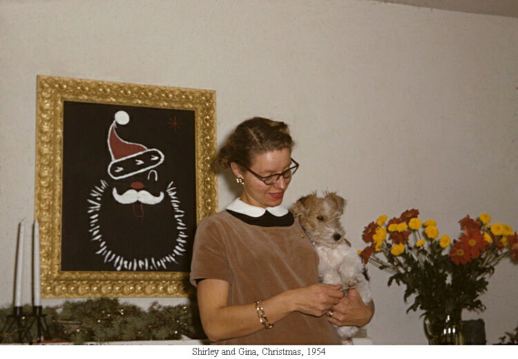 Shirley and Gina, Christmas, 1954