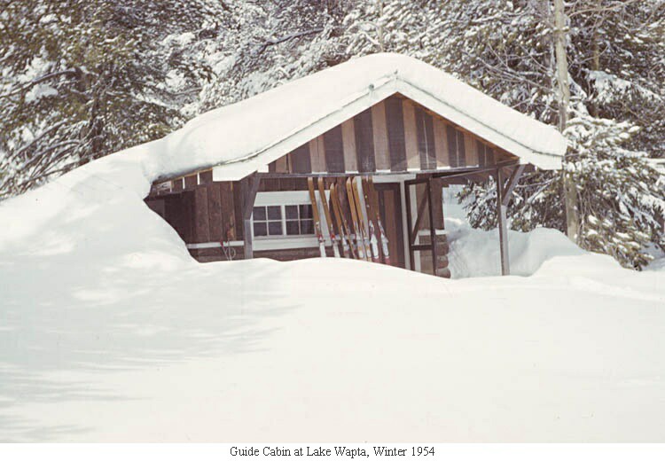 Guide Cabin at Lake Wapta, Winter 1954