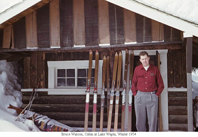 Bruce Watson, Cabin at Lake Wapta, Winter 1954