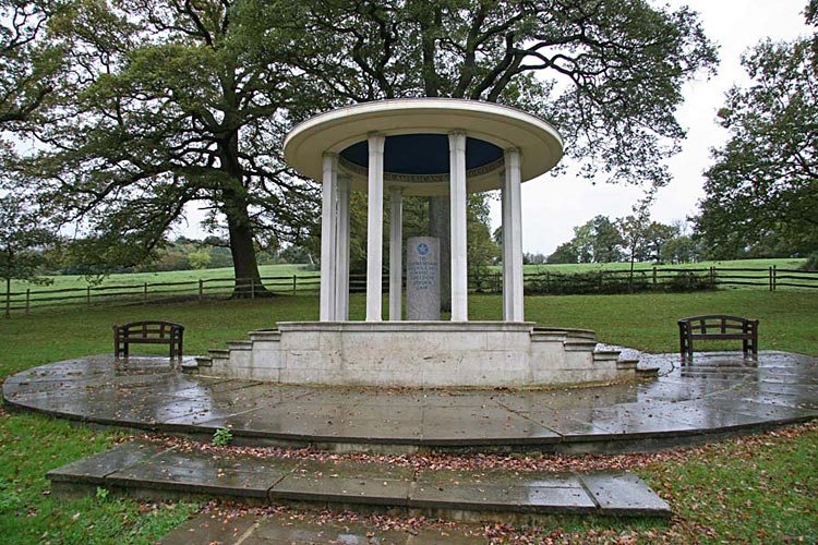 Runnymede, where the Magna Carta was signed by King John in June 1215. <br />England's great icon of liberty and first expression of human rights.