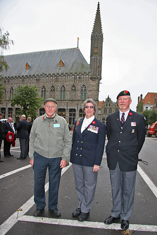 Reg, Marg and Don in Ypres before the Remembrance Day Parade.