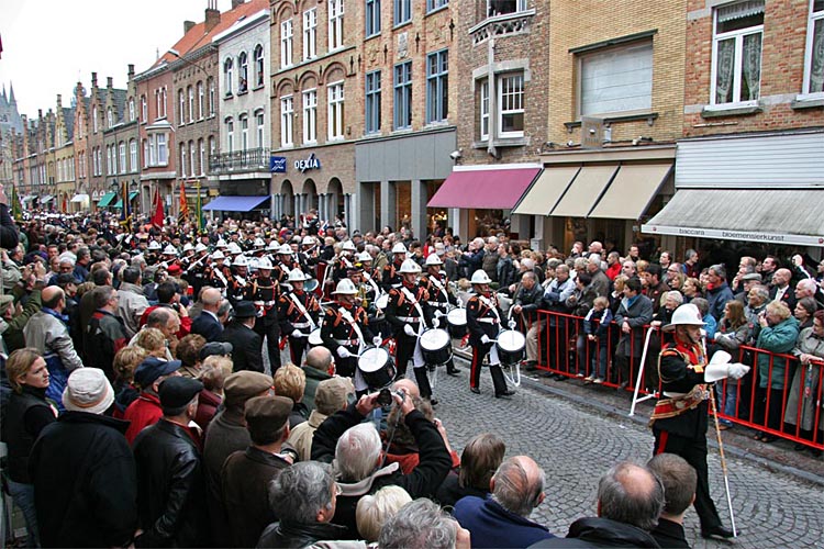 The Remembrance Day Parade to the Menin Gate through the town of Ypres.