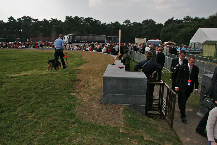 Security was tight as we made our way around to the front of the <br />Memorial, in time to find a good seat for the ceremony.