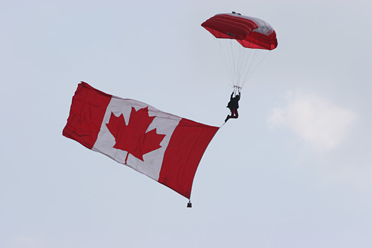 A member of Canada's Airborne dropped in...