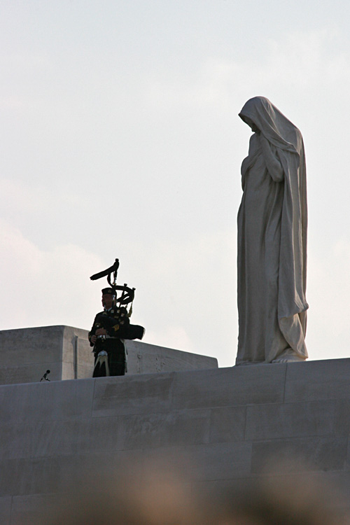 The Piper, a familiar sight to soldiers of Canadian <br />Scottish regiments on the battlefield.