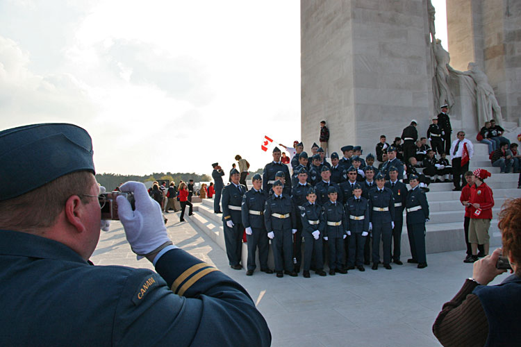 Crowds gathering together for group shots...