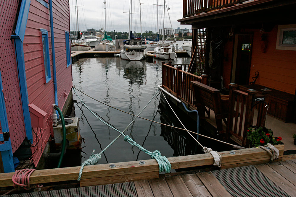 anchored firmly to the floating dock...